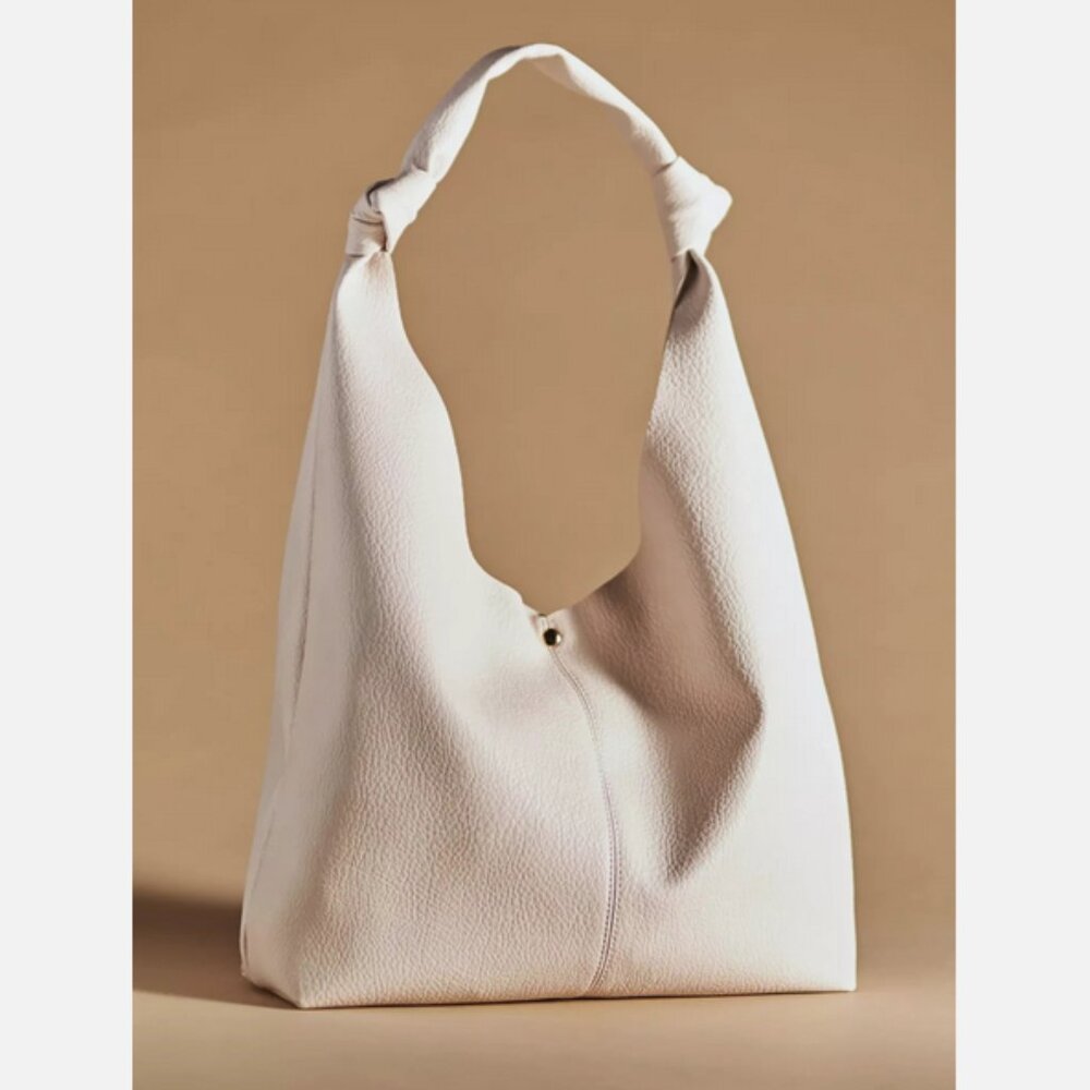 Anthropologie The Love Knot Slouchy Bag Cream Hobo Handbag Purse Pocketbook NWT - Picture 6 of 6